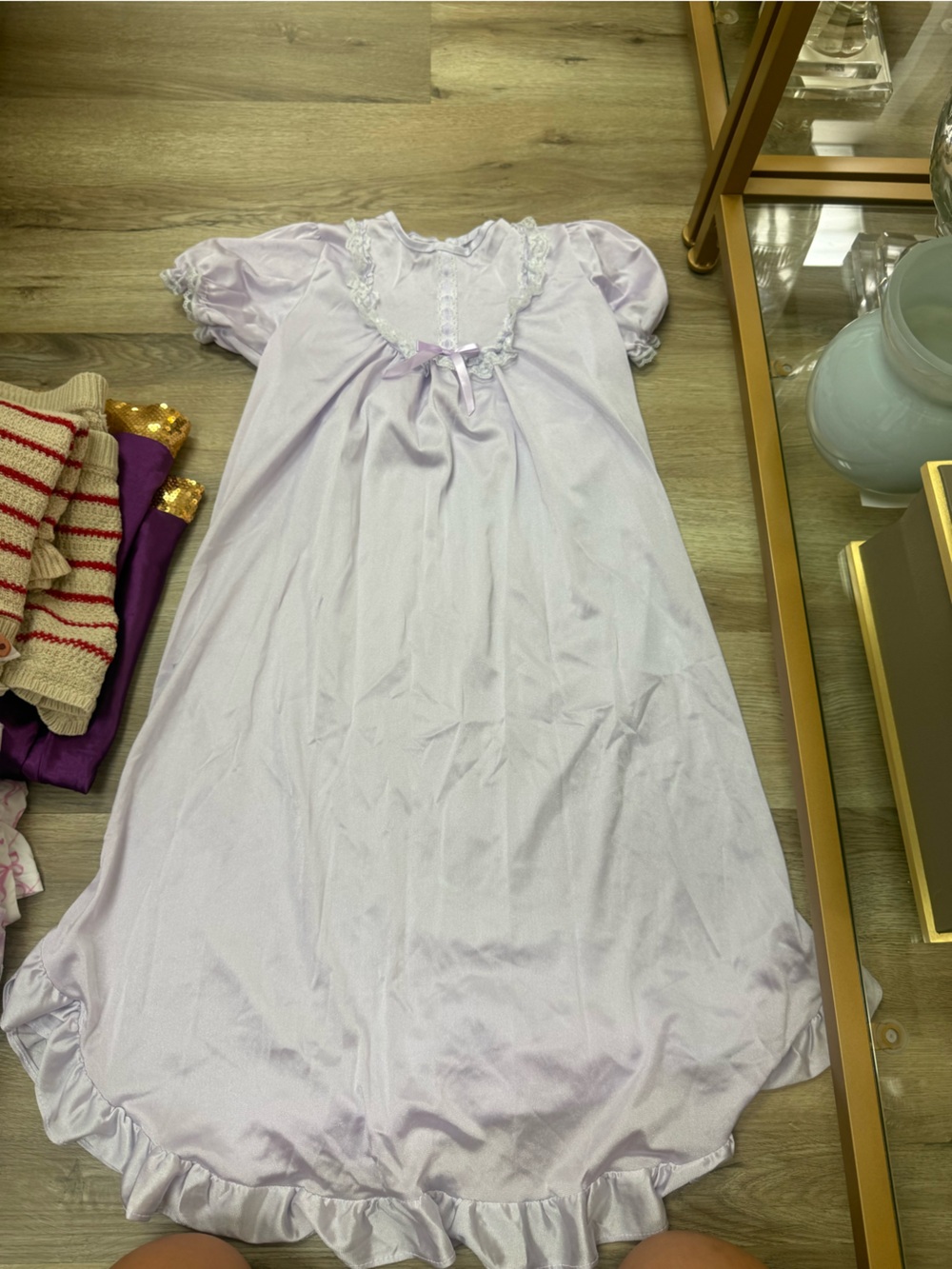 Lavender Ruffle-Trim Nightgown - Women Intimates